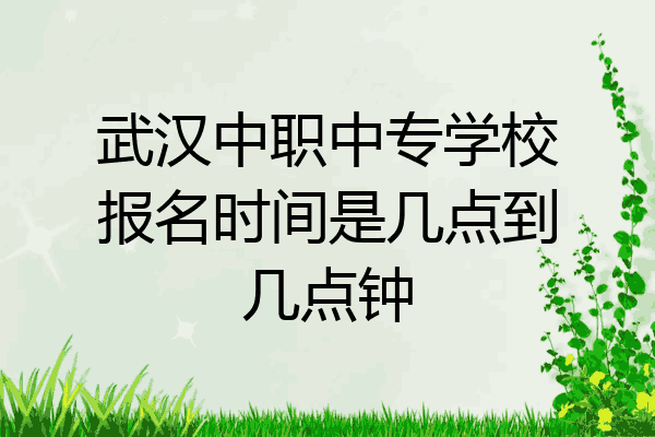 武汉中职中专学校报名时间是几点到几点钟