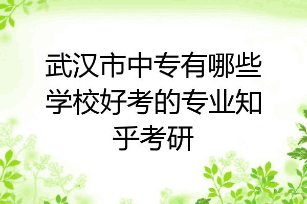 武汉市中专有哪些学校好考的专业知乎考研