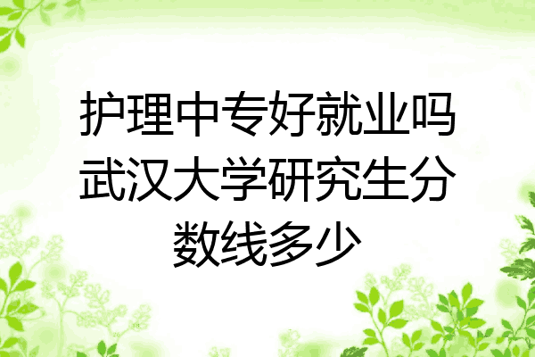 护理中专好就业吗武汉大学研究生分数线多少