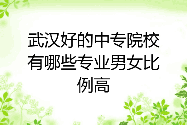 武汉好的中专院校有哪些专业男女比例高