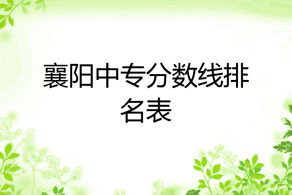 襄阳中专分数线排名表