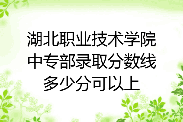 湖北职业技术学院中专部录取分数线多少分可以上