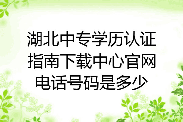 湖北中专学历认证指南下载中心官网电话号码是多少