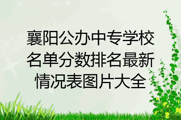 襄阳公办中专学校名单分数排名最新情况表图片大全