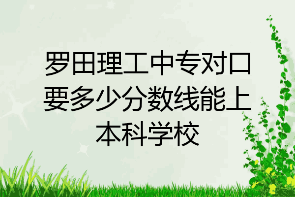 罗田理工中专对口要多少分数线能上本科学校