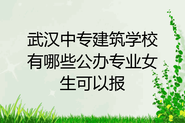 武汉中专建筑学校有哪些公办专业女生可以报