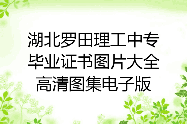 湖北罗田理工中专毕业证书图片大全高清图集电子版
