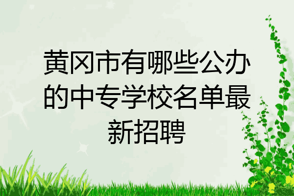 黄冈市有哪些公办的中专学校名单最新招聘