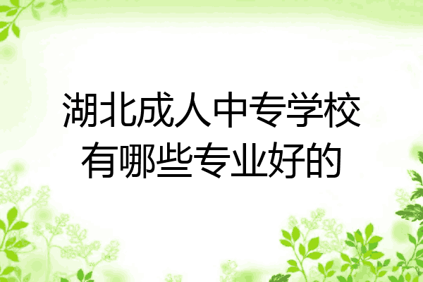 湖北成人中专学校有哪些专业好的