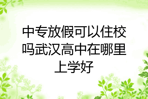 中专放假可以住校吗武汉高中在哪里上学好