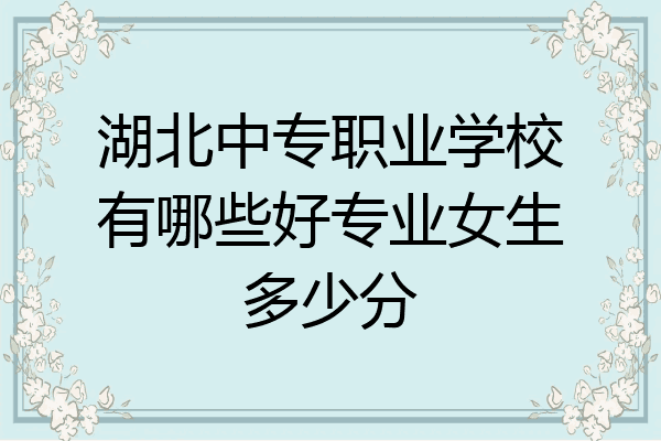 湖北中专职业学校有哪些好专业女生多少分