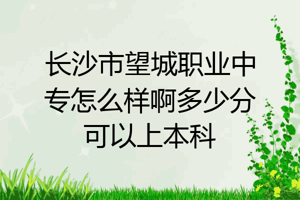 长沙市望城职业中专怎么样啊多少分可以上本科