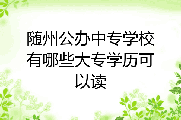 随州公办中专学校有哪些大专学历可以读