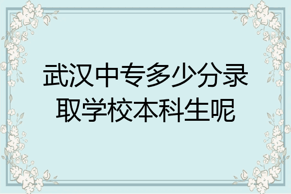武汉中专多少分录取学校本科生呢
