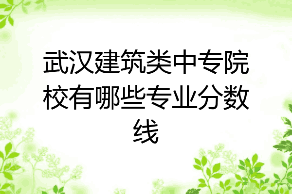 武汉建筑类中专院校有哪些专业分数线