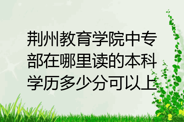 荆州教育学院中专部在哪里读的本科学历多少分可以上