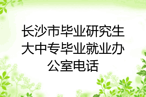 长沙市毕业研究生大中专毕业就业办公室电话