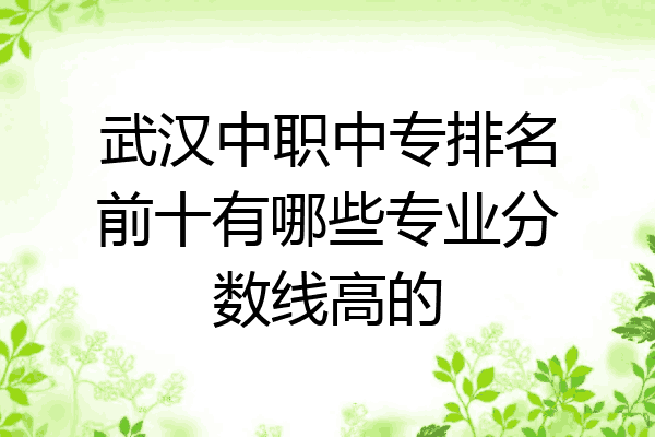 武汉中职中专排名前十有哪些专业分数线高的