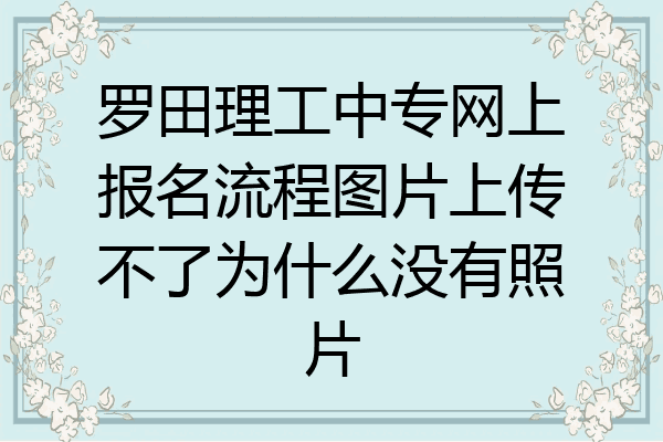 罗田理工中专网上报名流程图片上传不了为什么没有照片