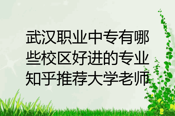 武汉职业中专有哪些校区好进的专业知乎推荐大学老师