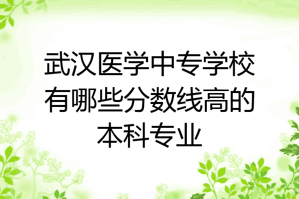 武汉医学中专学校有哪些分数线高的本科专业