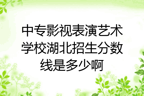 中专影视表演艺术学校湖北招生分数线是多少啊