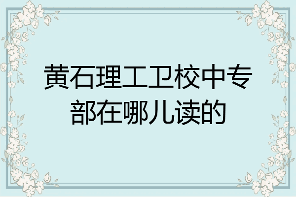 黄石理工卫校中专部在哪儿读的