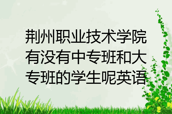 荆州职业技术学院有没有中专班和大专班的学生呢英语
