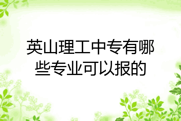 英山理工中专有哪些专业可以报的