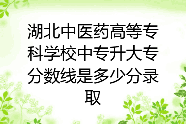 湖北中医药高等专科学校中专升大专分数线是多少分录取