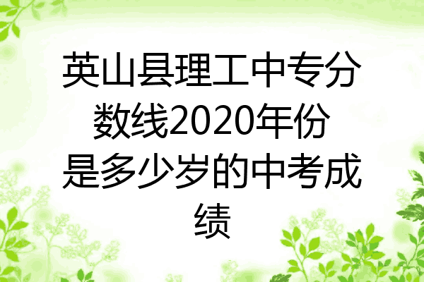 英山县理工中专分数线2020年份是多少岁的中考成绩
