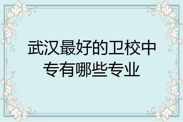 武汉最好的卫校中专有哪些专业