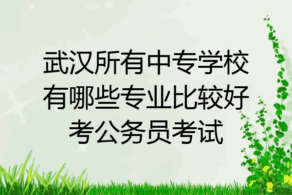 武汉所有中专学校有哪些专业比较好考公务员考试