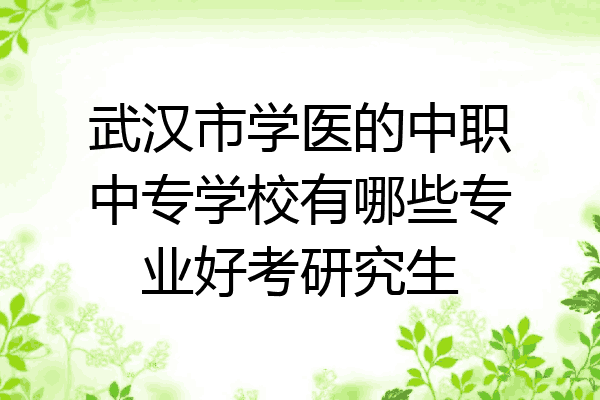 武汉市学医的中职中专学校有哪些专业好考研究生