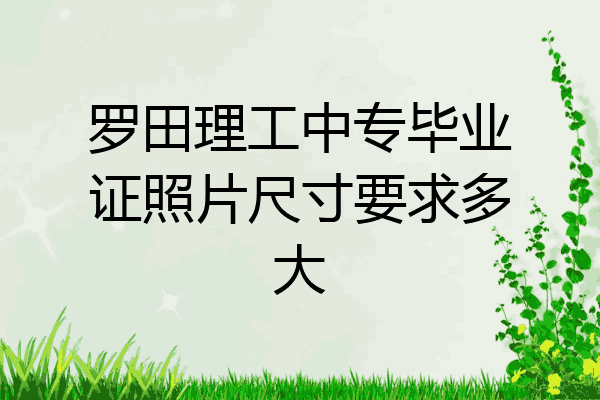 罗田理工中专毕业证照片尺寸要求多大
