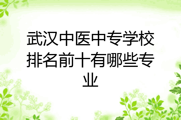 武汉中医中专学校排名前十有哪些专业