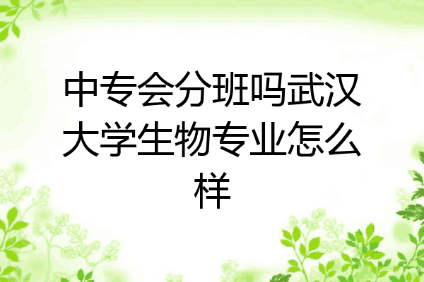 中专会分班吗武汉大学生物专业怎么样