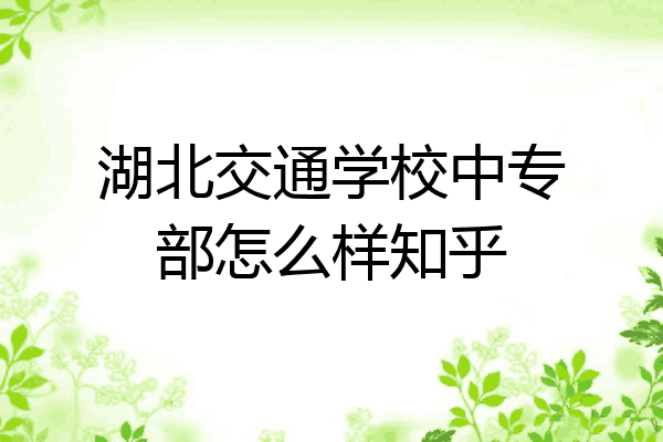 湖北交通学校中专部怎么样知乎