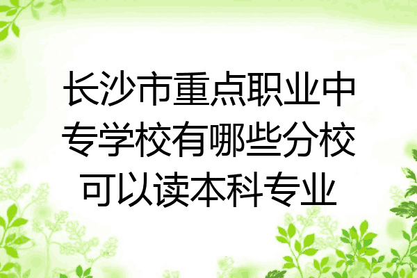 长沙市重点职业中专学校有哪些分校可以读本科专业