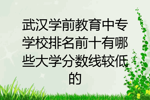 武汉学前教育中专学校排名前十有哪些大学分数线较低的