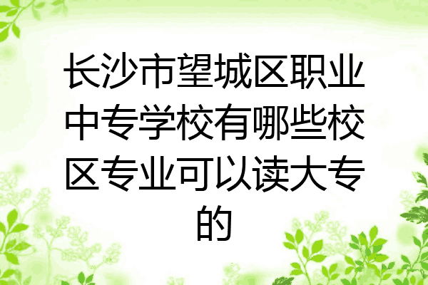 长沙市望城区职业中专学校有哪些校区专业可以读大专的