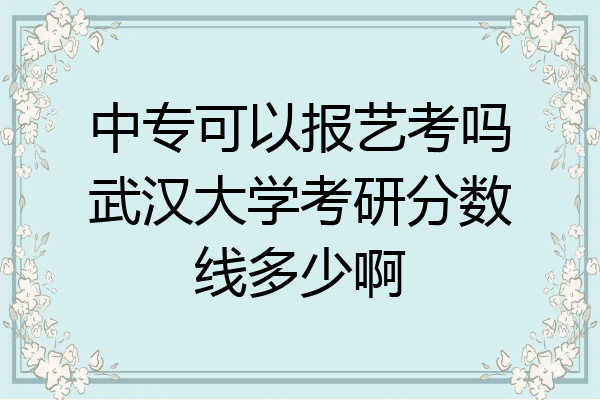 中专可以报艺考吗武汉大学考研分数线多少啊
