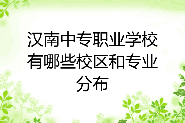 汉南中专职业学校有哪些校区和专业分布