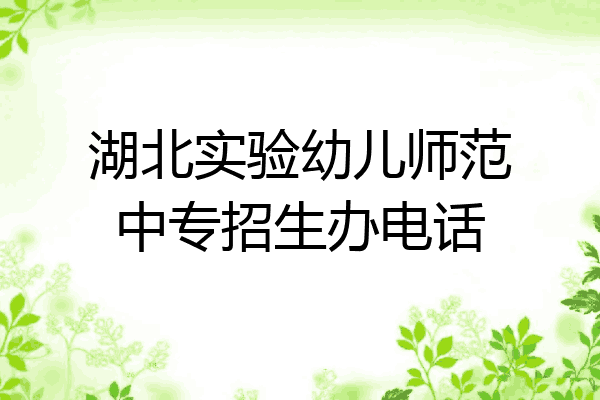 湖北实验幼儿师范中专招生办电话