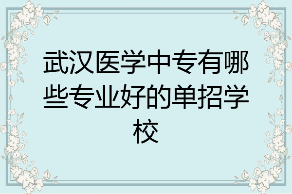 武汉医学中专有哪些专业好的单招学校