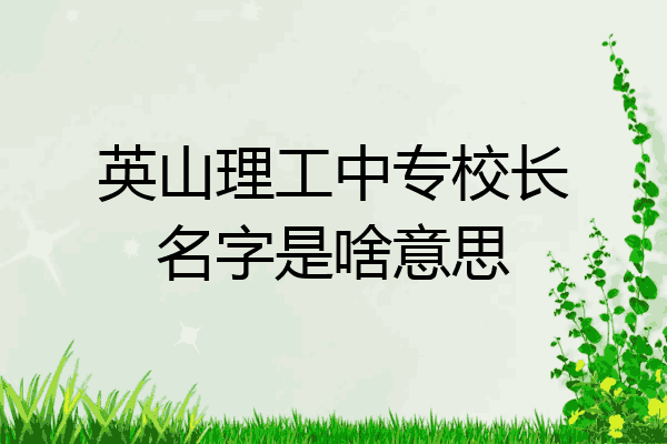 英山理工中专校长名字是啥意思