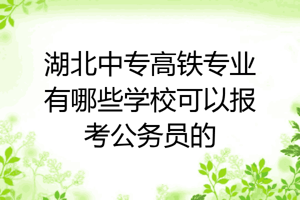 湖北中专高铁专业有哪些学校可以报考公务员的