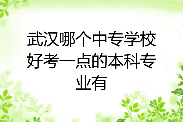 武汉哪个中专学校好考一点的本科专业有