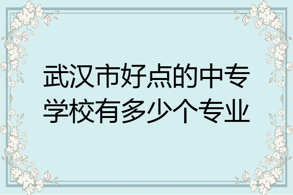 武汉市好点的中专学校有多少个专业