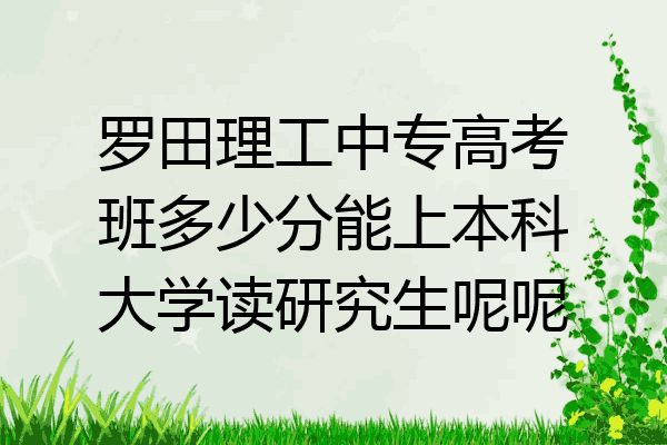 罗田理工中专高考班多少分能上本科大学读研究生呢呢